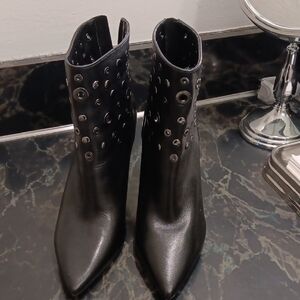 Nine West Black Ankle Booties with Studded Detail